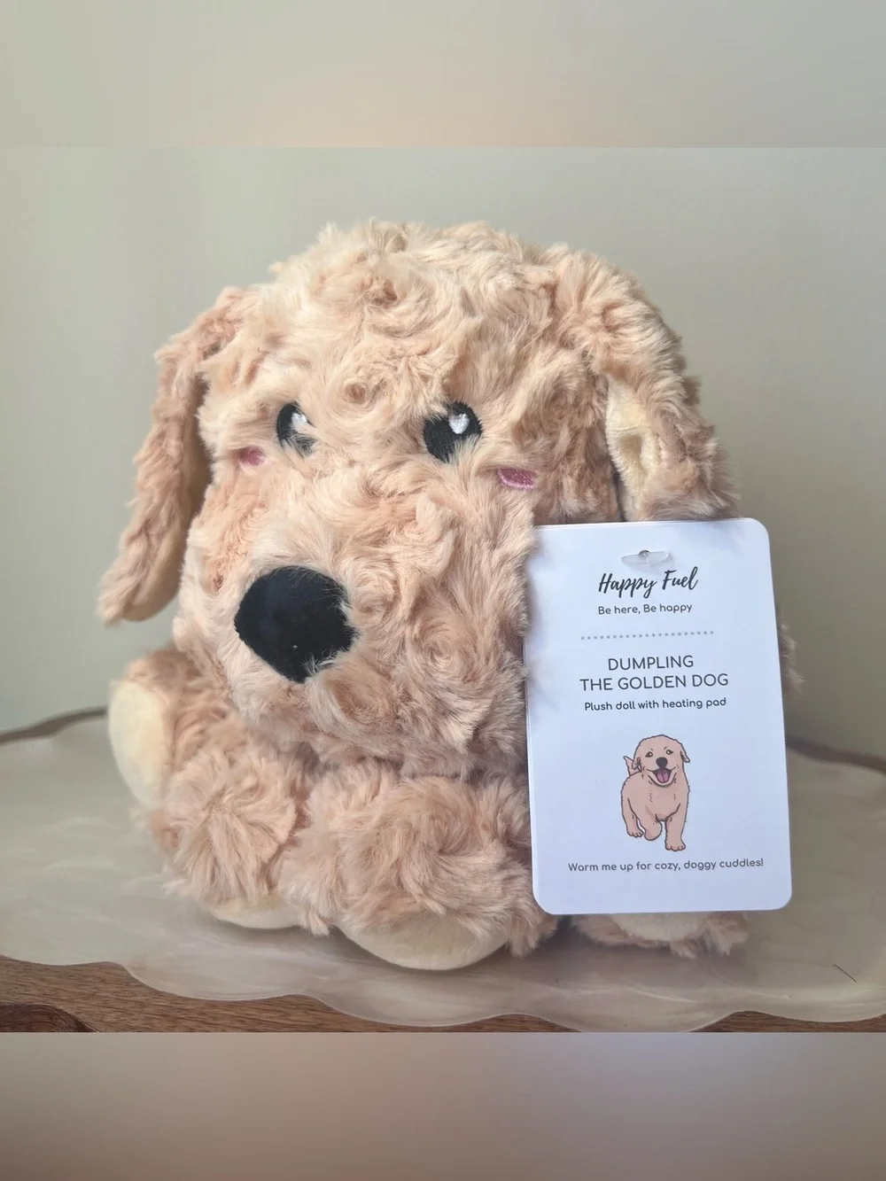 Happy Fuel‎ Dumpling The Golden Dog Plush Heating Pad Golden Retriever NWT
